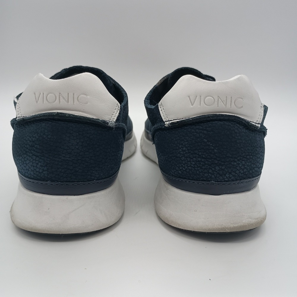 Vionic Tucker Mens Navy Blue Perforated Leather Sneakers 11.5 - Picture 3 of 7